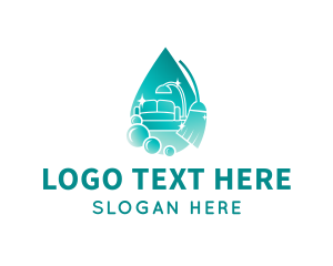 Disinfection - Home Cleaning Broom logo design
