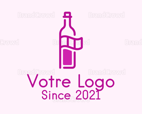 Wine Bottle Flag Logo