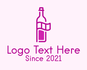 Booze - Wine Bottle Flag logo design