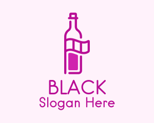 Wine Bottle Flag Logo