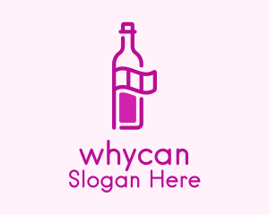 Wine Bottle Flag Logo