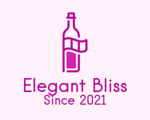 Bartender - Wine Bottle Flag logo design