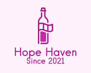 Wine Store - Wine Bottle Flag logo design