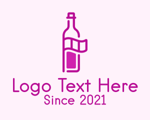 Wine Store - Wine Bottle Flag logo design