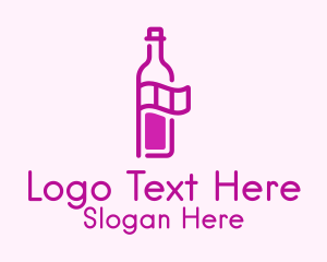 Wine Bottle Flag Logo