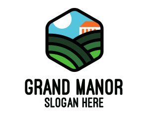 Mansion Field Landscape logo design