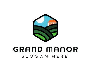 Mansion Field Landscape logo design