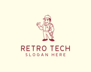 Retro Electrician Handyman logo design