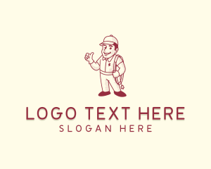 Worker - Retro Electrician Handyman logo design