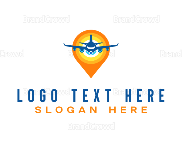 Sunset Airplane Travel Logo