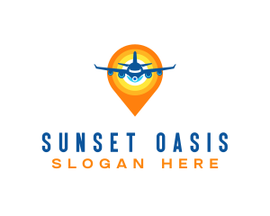 Sunset Airplane Travel logo design