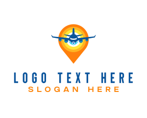 Sunset Airplane Travel Logo