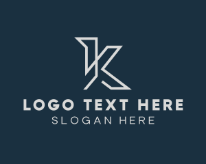 Carpentry - Industrial Letter K logo design