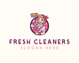 Cleaner Housekeeping Custodian logo design