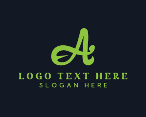 Plant - Organic Leaf Letter A logo design