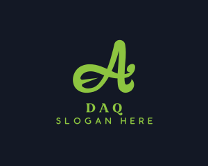 Organic Leaf Letter A Logo