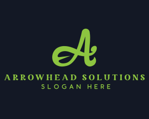 Organic Leaf Letter A logo design