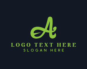 Spa - Organic Leaf Letter A logo design
