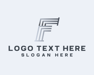 Slant - Industrial Company Letter F logo design