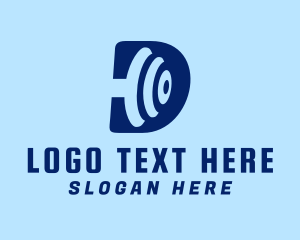 Physical - Blue Dumbbell Letter D logo design