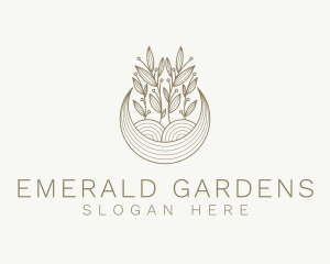 Moon Gardening Plant logo design