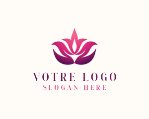 Golden - Lotus Zen Flower Spa logo design