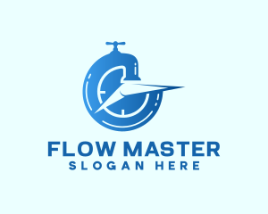 Abstract Plumber Faucet logo design