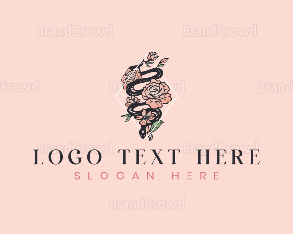 Boho Flower Snake Logo