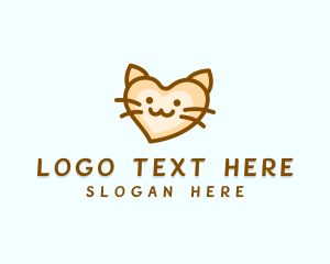 Cute - Kitty Cat Heart logo design