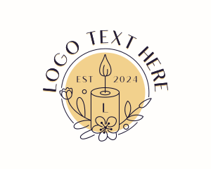 Souvenir - Candlelight Floral Candle logo design