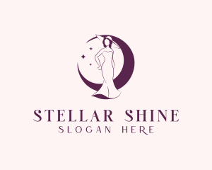 Woman Crescent Fashion logo design