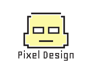 Pixel Child Face logo design