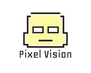 Pixel Child Face logo design