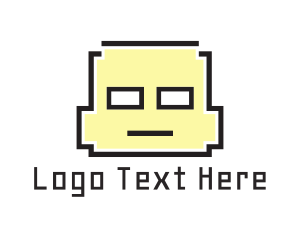 Pixel Child Face logo design