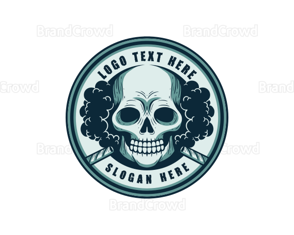 Smoking Skull Cigar Logo