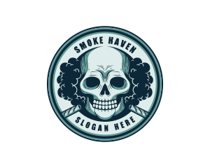 Smoking Skull Cigar logo design