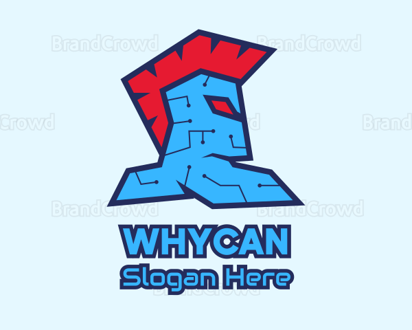 Cyborg Spartan Warrior Logo