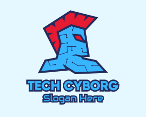 Cyborg - Cyborg Spartan Warrior logo design