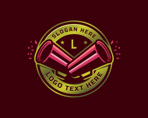 Cheer - Megaphone Sports Confetti logo design