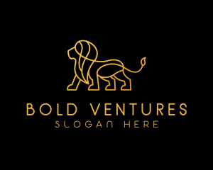 Golden Lion Animal  logo design