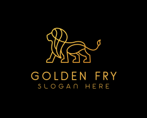 Golden Lion Animal  logo design