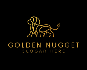 Golden Lion Animal  logo design