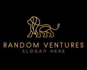 Golden Lion Animal  logo design