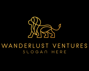 Golden Lion Animal  logo design