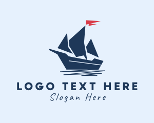 Seaman - Maritime Galleon Ship logo design
