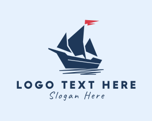 Sail - Maritime Galleon Ship logo design