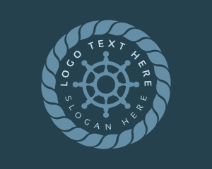 Fisherman - Marine Wheel Rope logo design