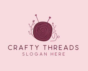 Yarn Thread Pin Seamstress  logo design