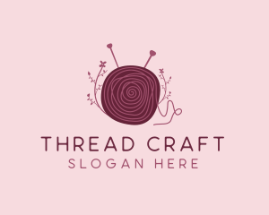 Yarn Thread Pin Seamstress  logo design