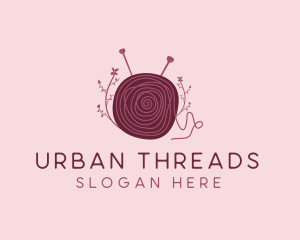 Yarn Thread Pin Seamstress  logo design